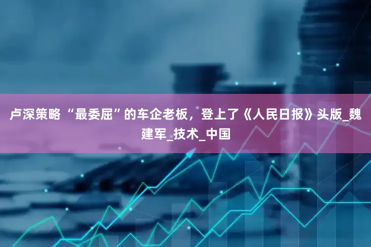 卢深策略 “最委屈”的车企老板，登上了《人民日报》头版_魏建军_技术_中国