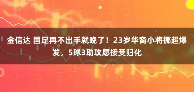 金信达 国足再不出手就晚了！23岁华裔小将挪超爆发，5球3助攻愿接受归化
